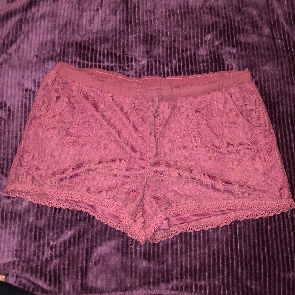 Pink Lace Shorts